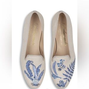 Stubbs & Wooten Fern Flax Linen Flats